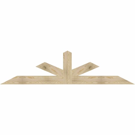 Ekena Millwork Saratoga Rough Sawn Timber Gable Bracket, Douglas Fir, 96"W x 24"H x 4"D x 6"F, 6/12 Pitch GBW096X24X0406SAR00RDF
